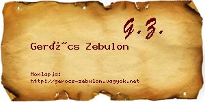 Gerócs Zebulon névjegykártya